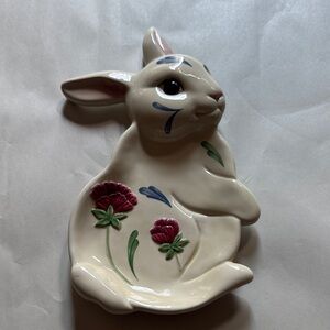 Lenox Poppies on Blue Bunny Spoon Rest